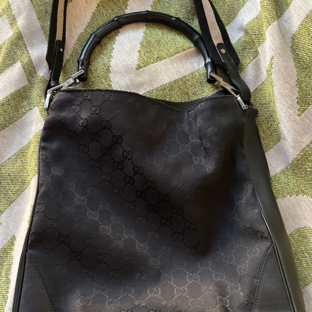 Gucci Black Monogram Shoulder Bag
